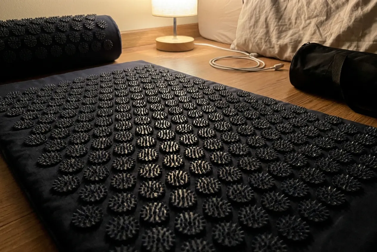 Close-up of the acupressure mat's spike rosettes