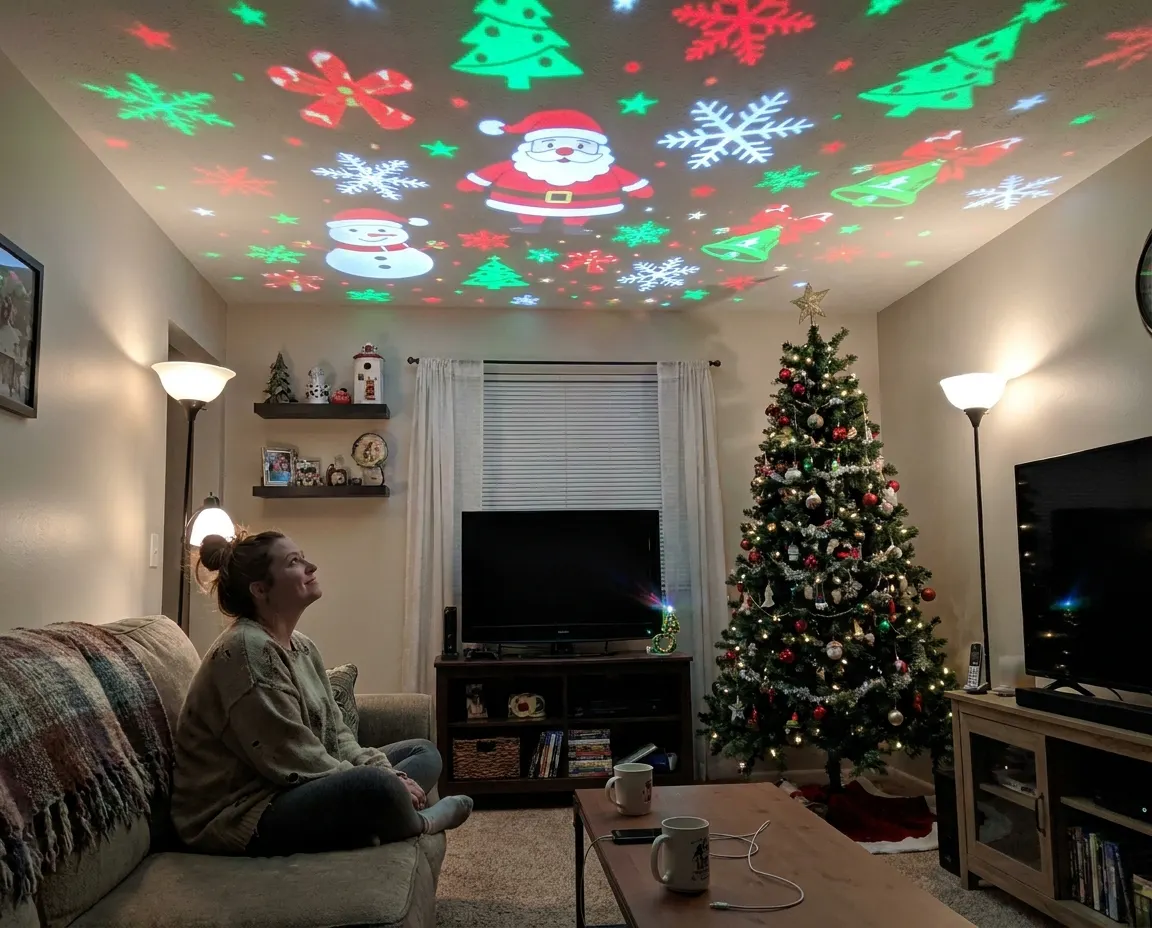 Customer photo of the TreeGlow projector in their own room