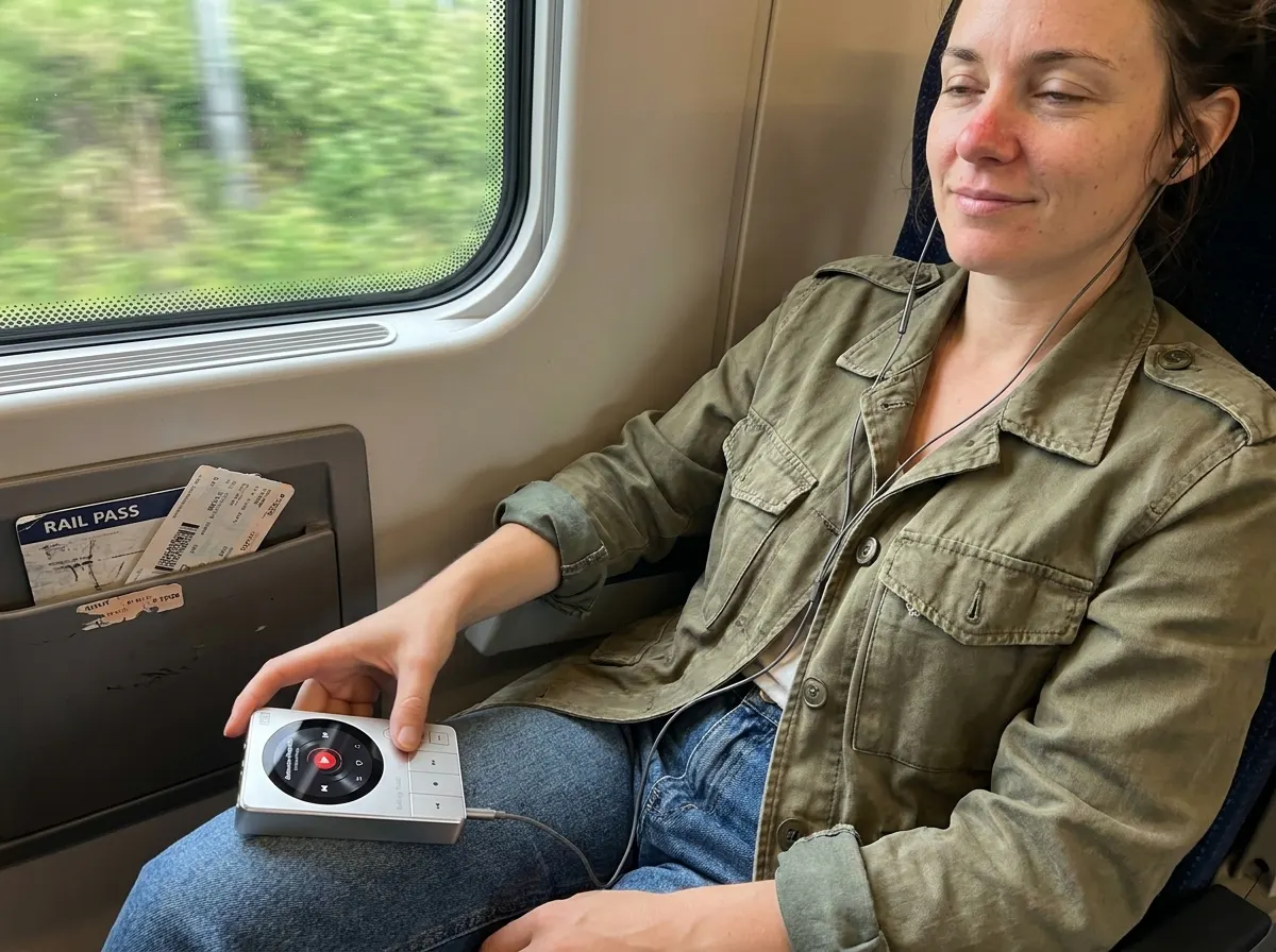 Commuting with the Ventra player and wired earbuds