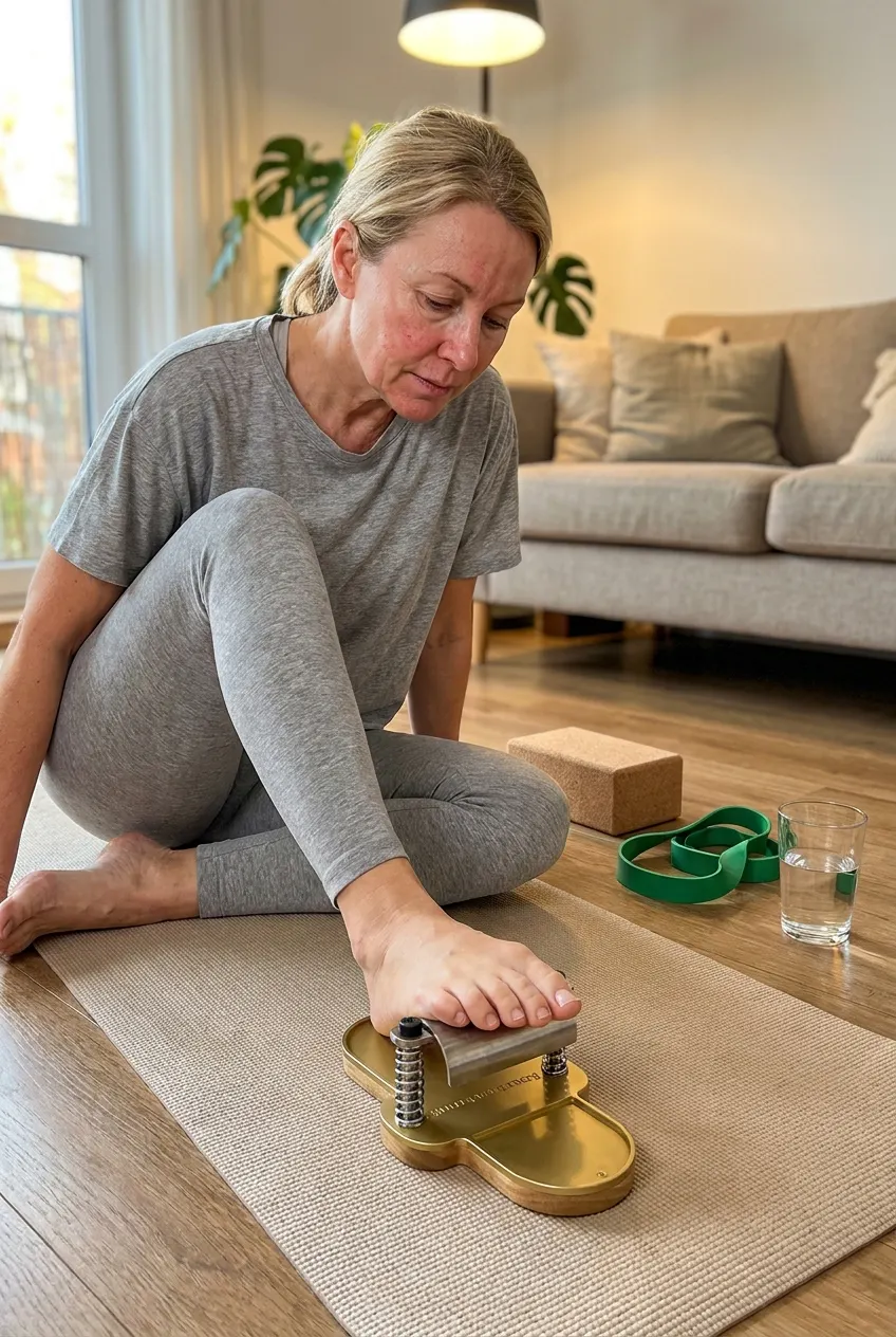 Included guide beside the foot corrector at home