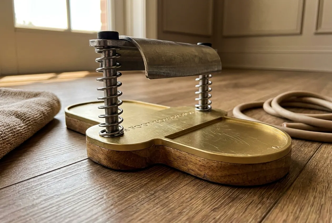 Weighted wood and brass base