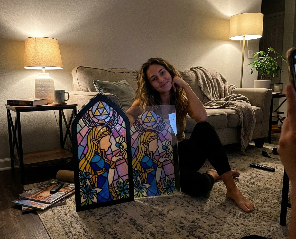 Customer photo of the stained glass suncatcher