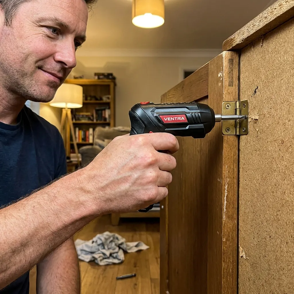 A magnetic hex bit snapping into the Ventra chuck