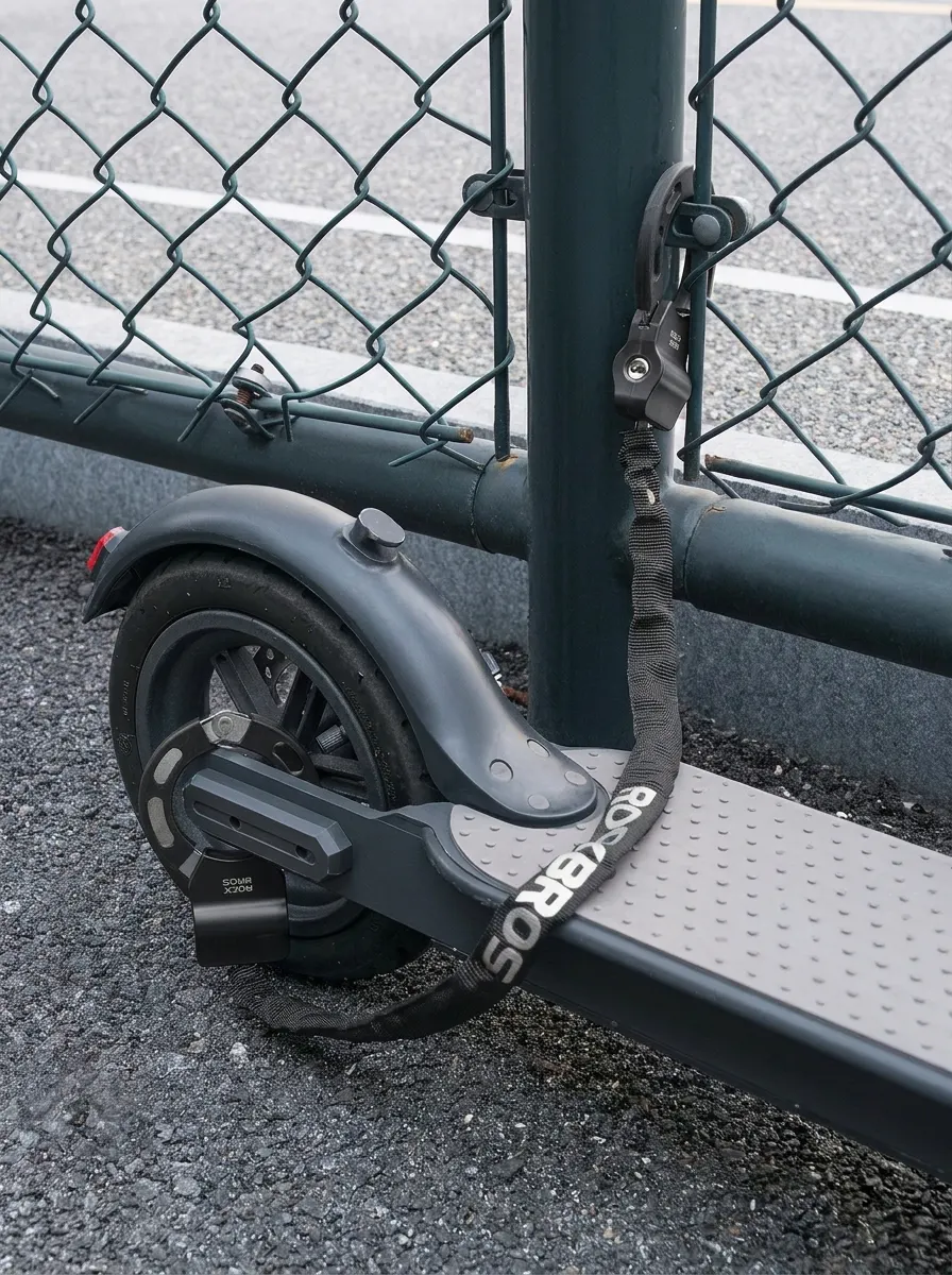 Chain sleeve pulled back over the bare core links beside the round cuff cylinder
