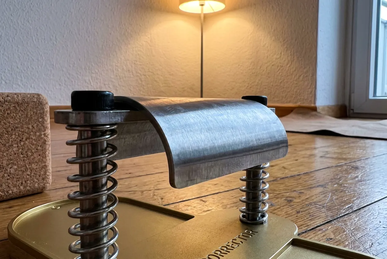 Curved stainless steel foot plate