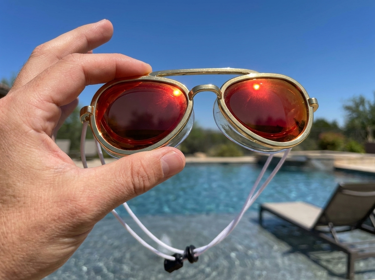 Mirrored lens cutting glare