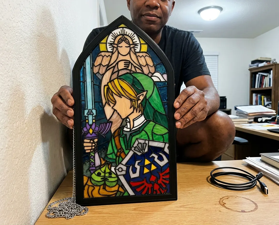 Customer photo of the stained glass suncatcher