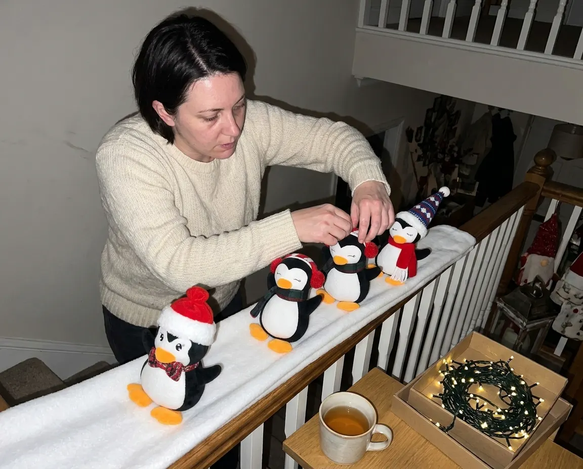 Customer photo of the penguin slide set in their home