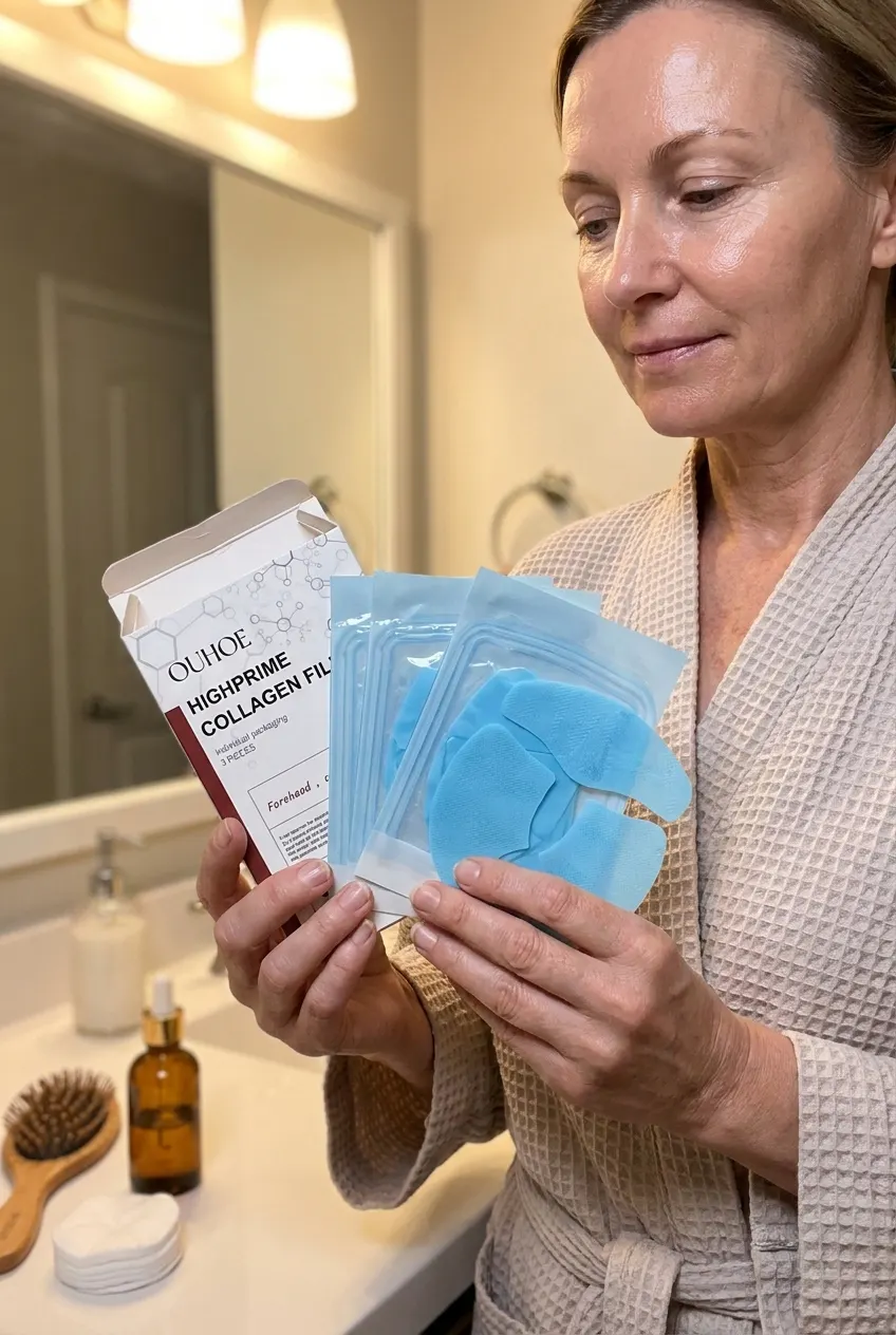 The BrowSmooth Collagen Patches 3-pack, individually wrapped
