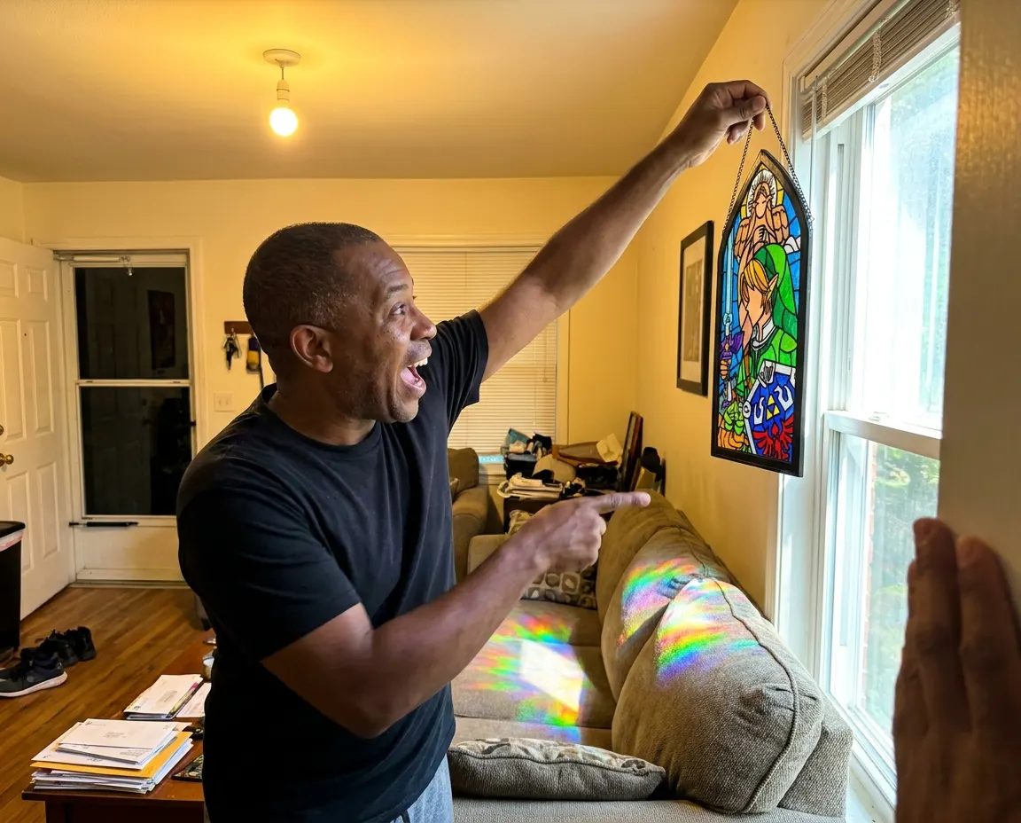 Customer photo of the stained glass suncatcher