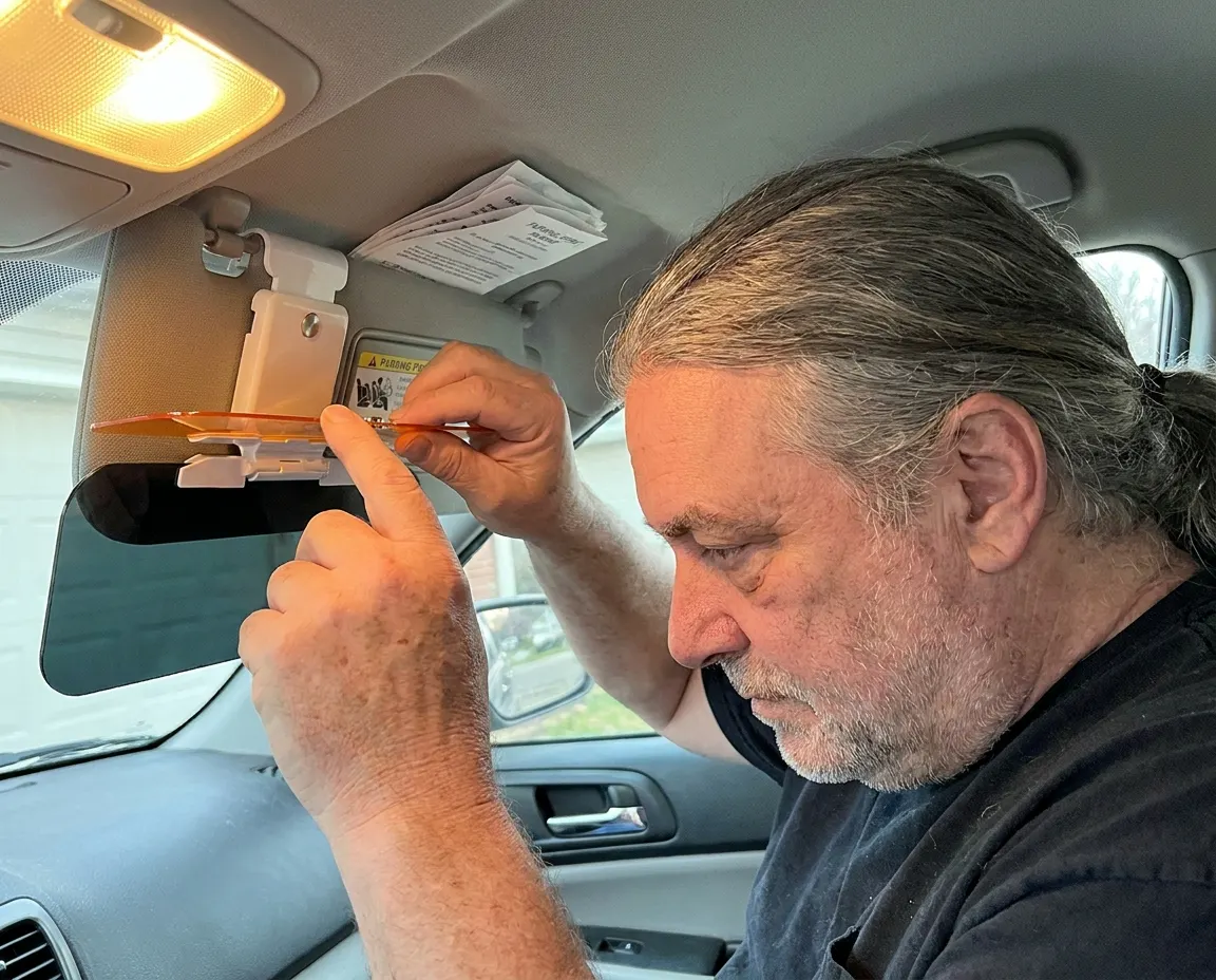 Customer photo - the visor extender in use