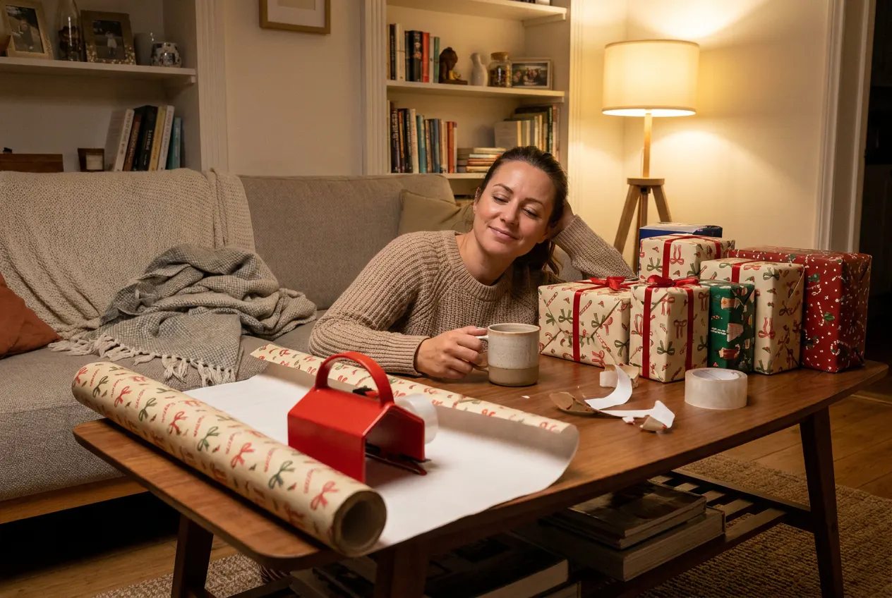 Customer photo - WrapPro gift wrap cutter in use
