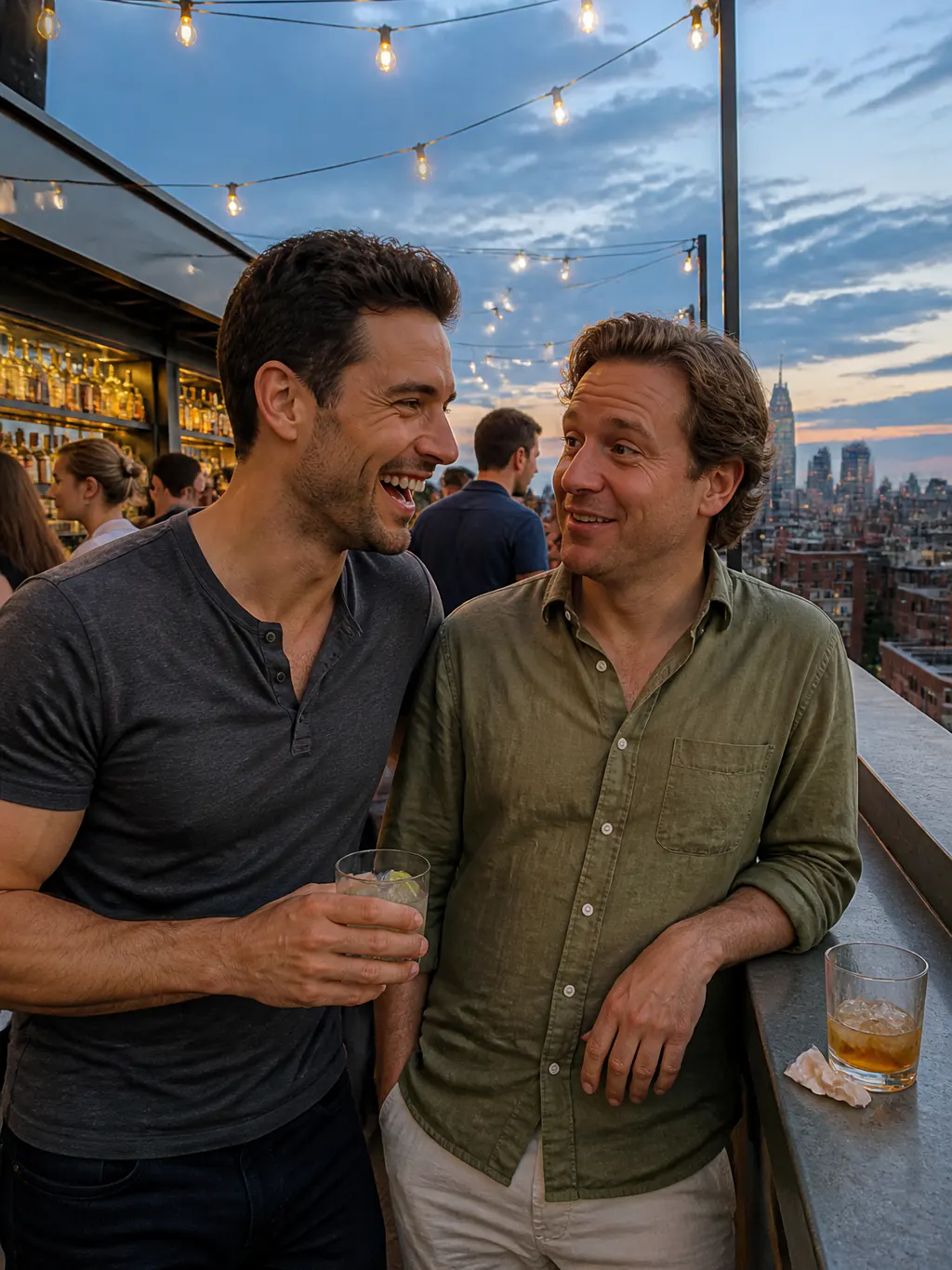 Confident man socializing without a hat