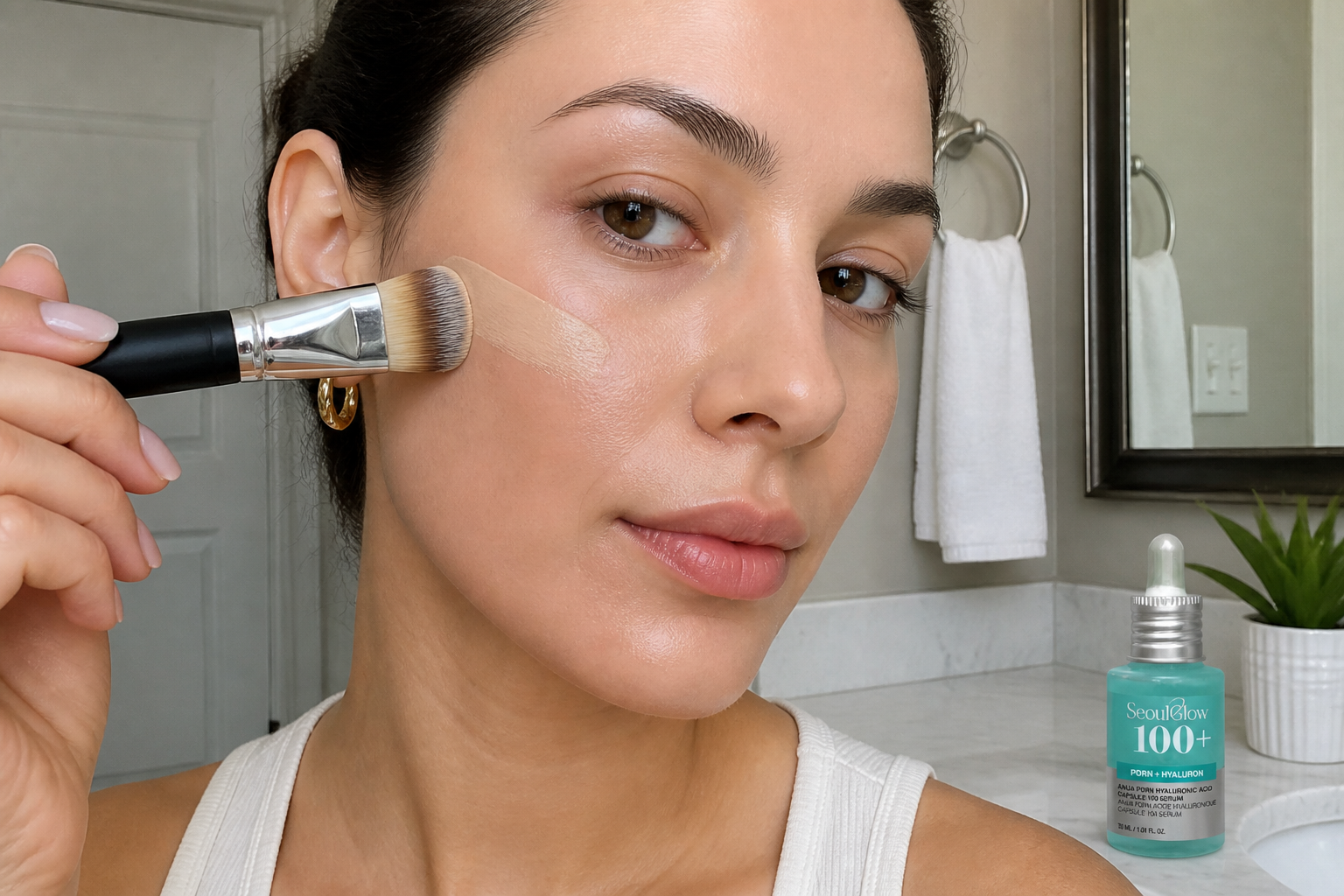 Foundation glides on top - no pilling