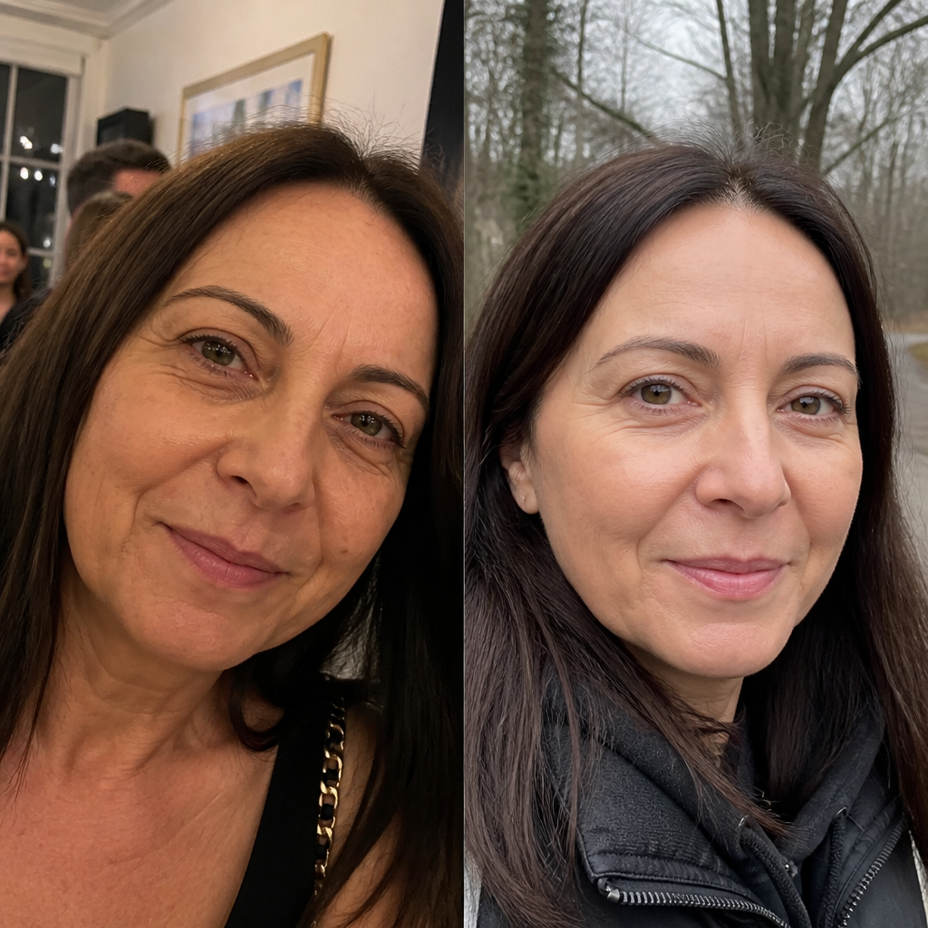 Before and after under-eye result - Sofia A. - Using 10 days