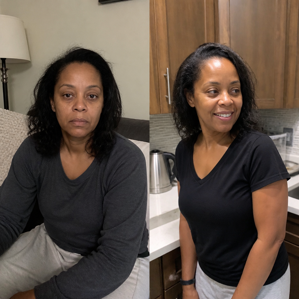 Before and after - Patricia, 65