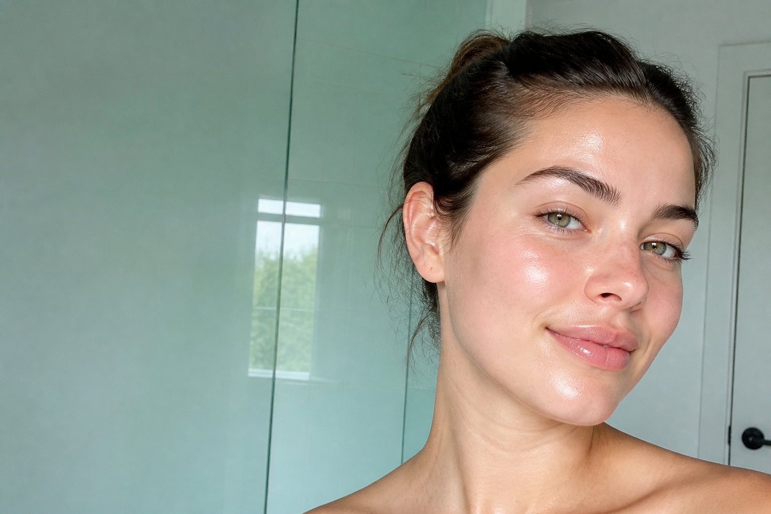 Glowing dewy skin