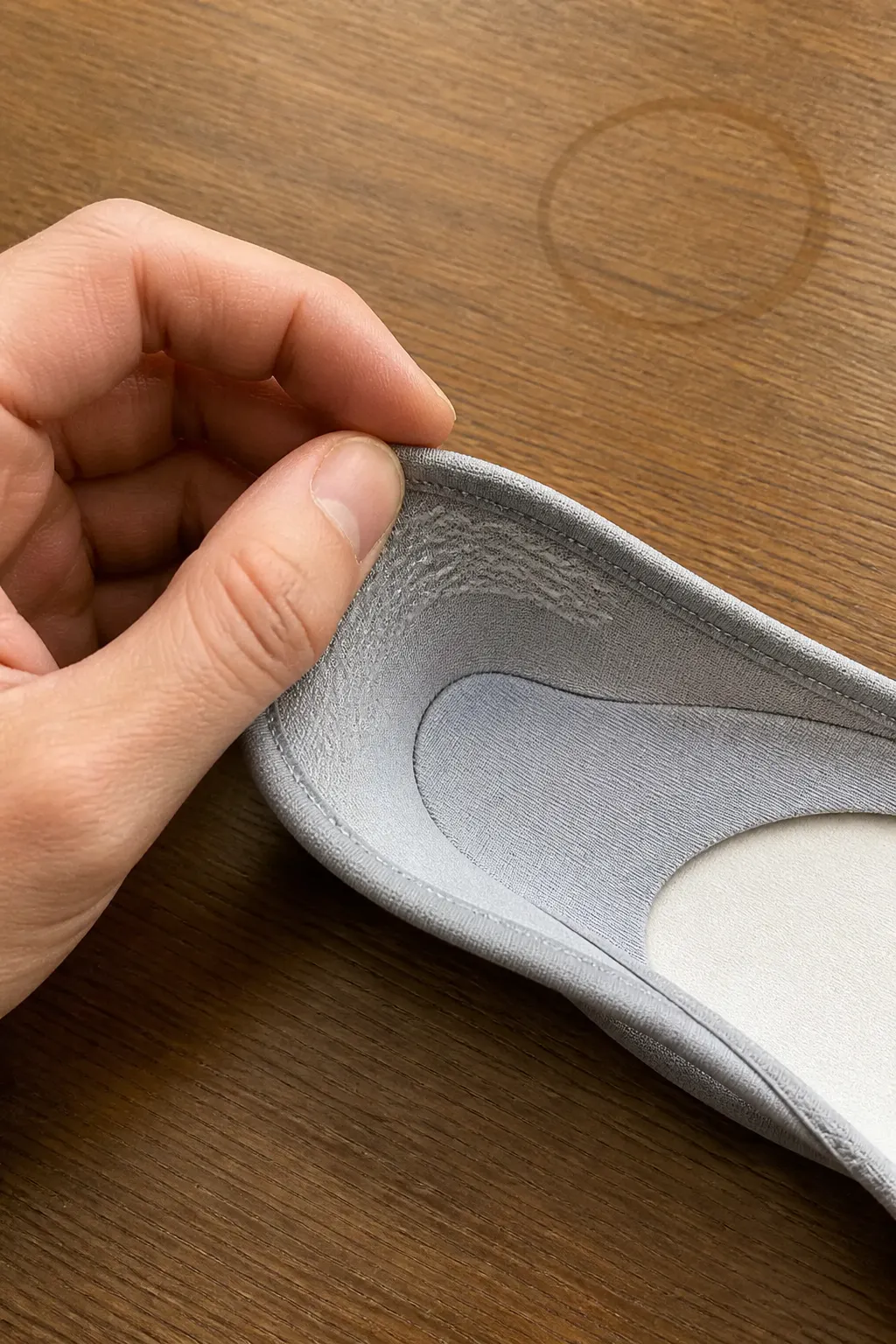 Silicone anti-slip grip band inside the heel
