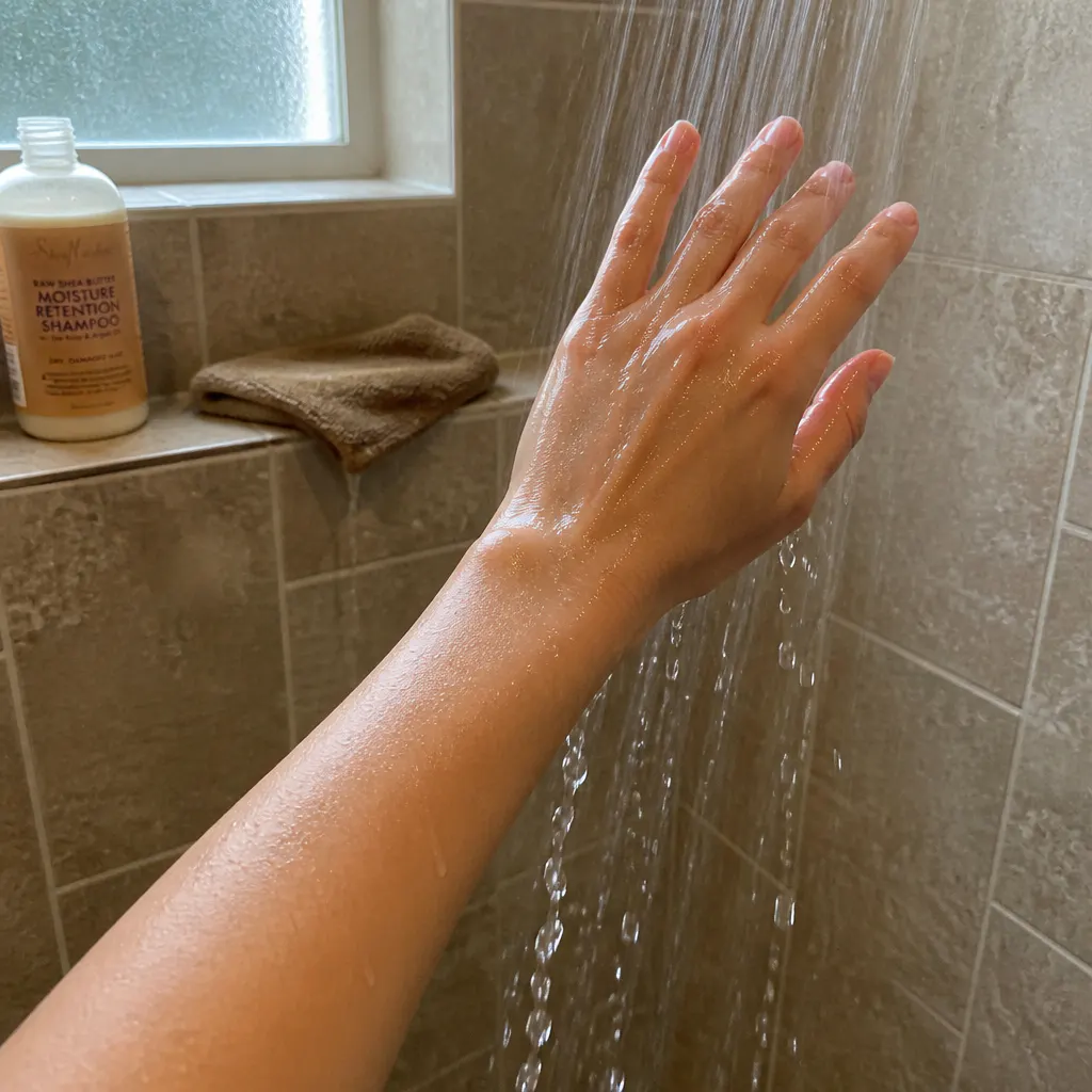 Creamy foam rinsing clean off skin