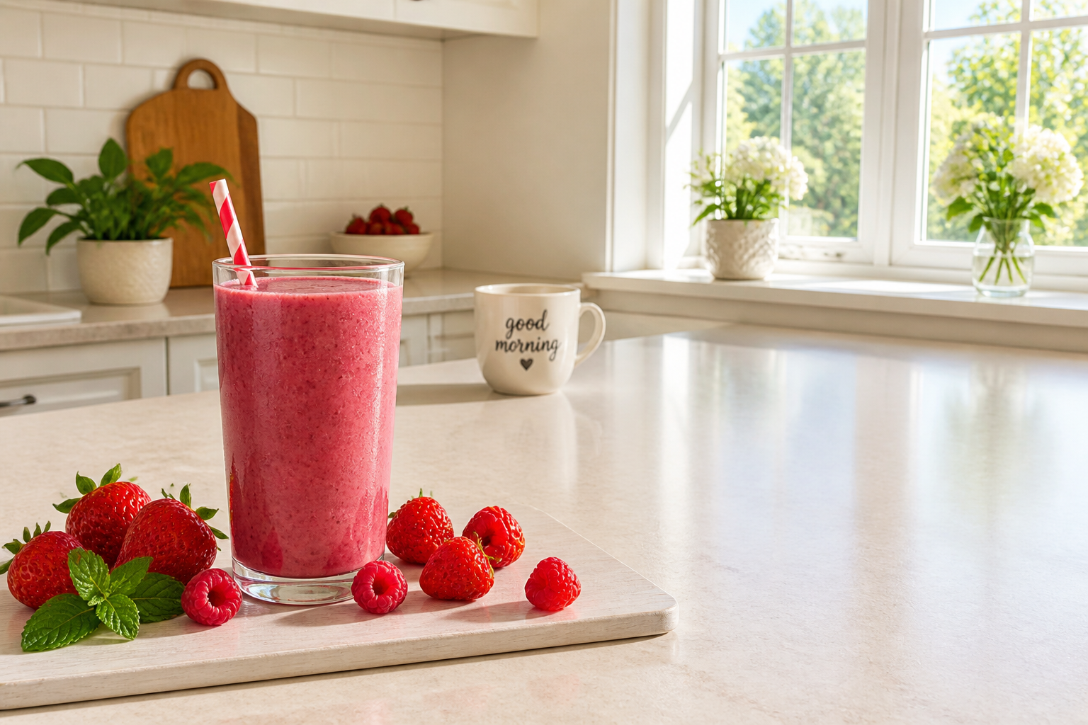 Fresh smoothie made in the Portable Mini Juice Blender
