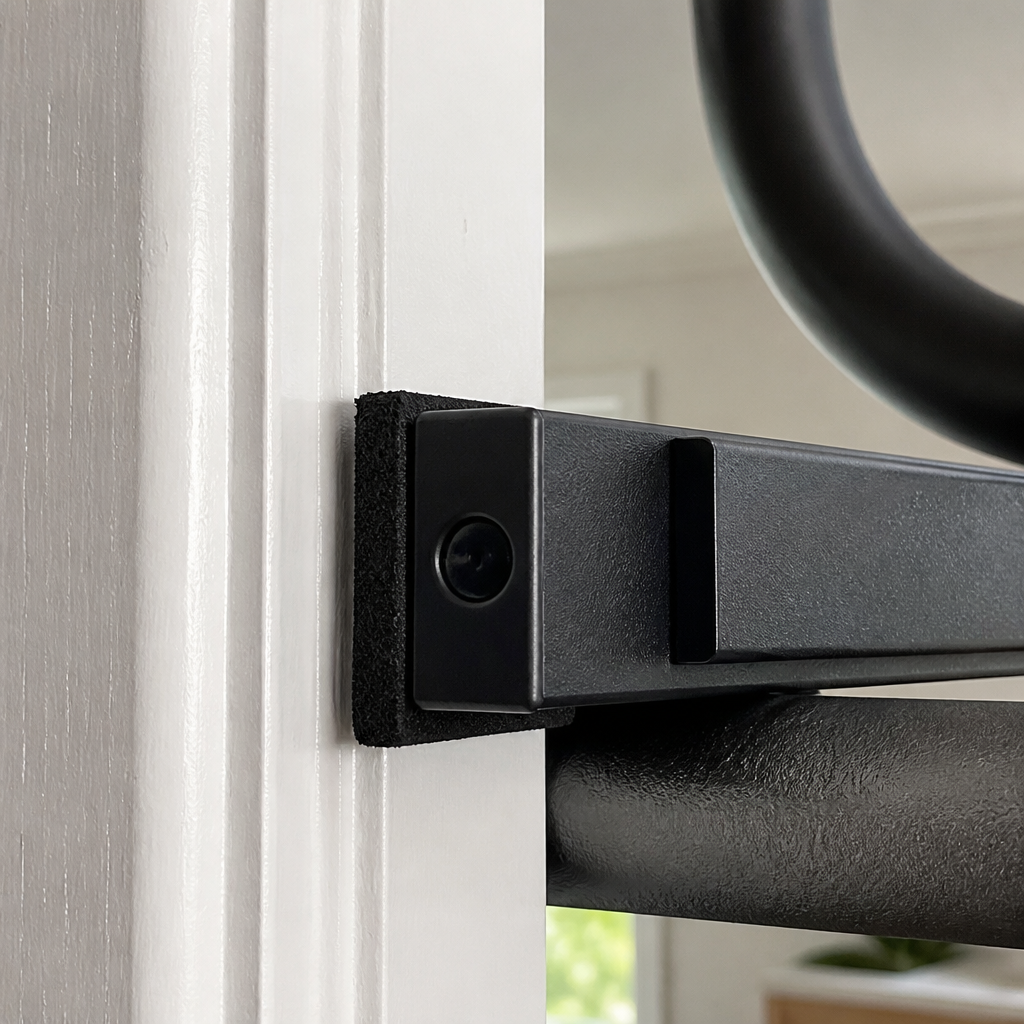 Wide padded back plate flat against a wall